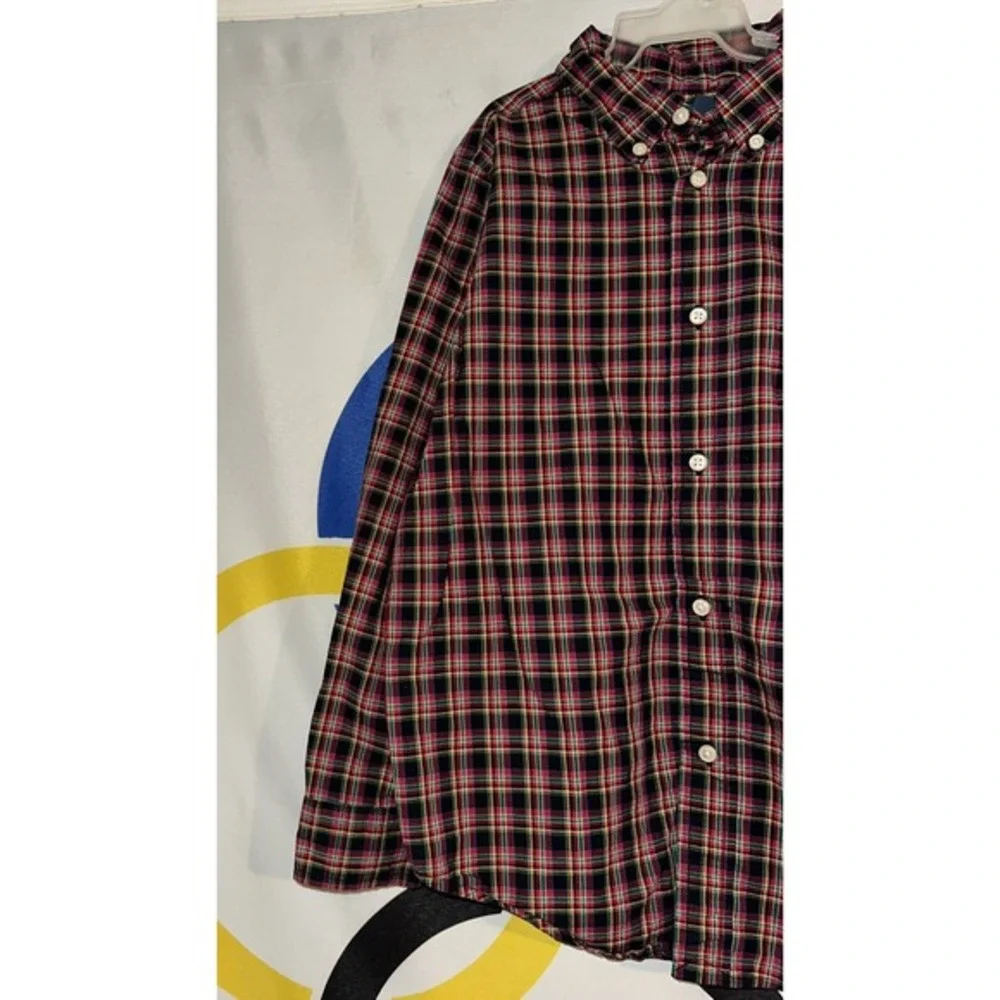 Polo Ralph Lauren Shirt Youth‎ 7 Red Plaid Button Up Long Sleeve Oxford